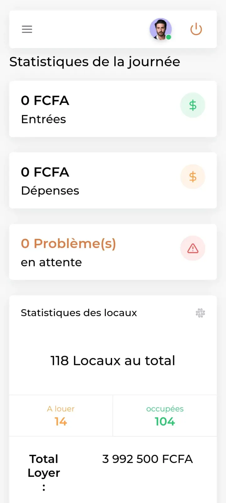 Statistiques quotidiennes Focus Rent